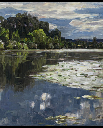 Seenlandschaft mit Seerosen (Am Wesslinger See)