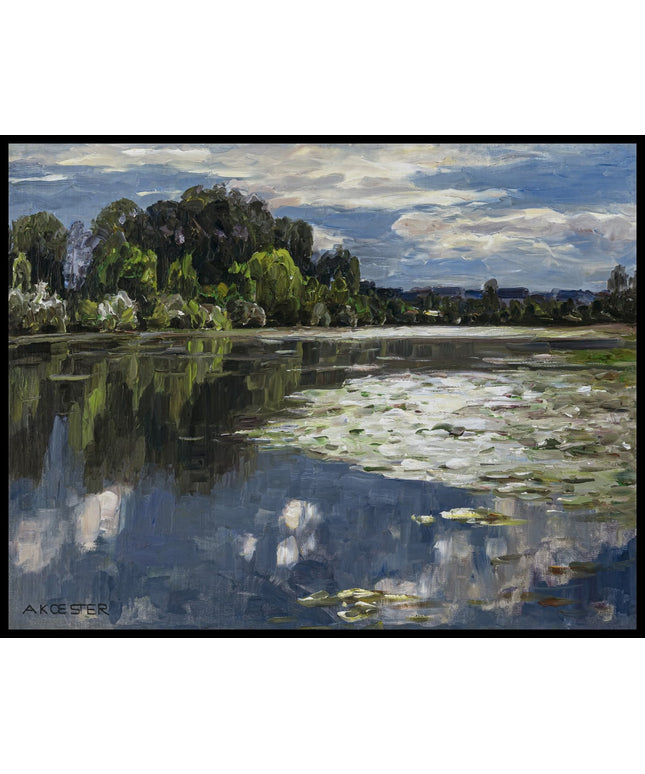 Seenlandschaft mit Seerosen (Am Wesslinger See)