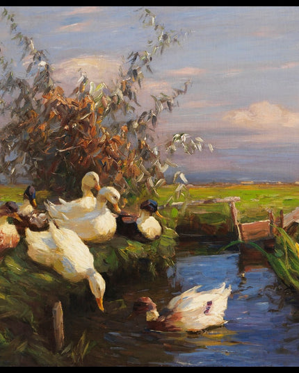 Sieben Enten am Graben