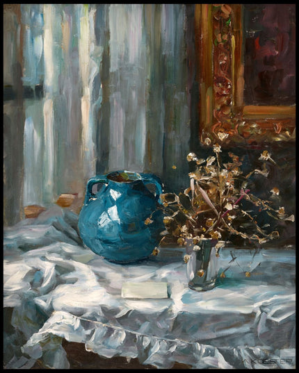 Stillleben mit blauer Vase