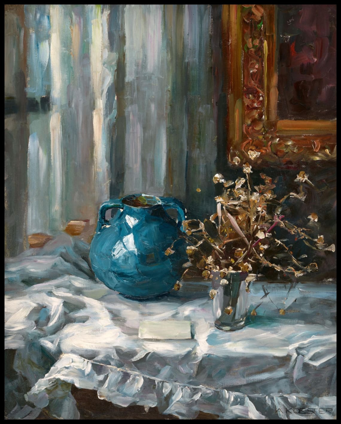 Still life with blue vase