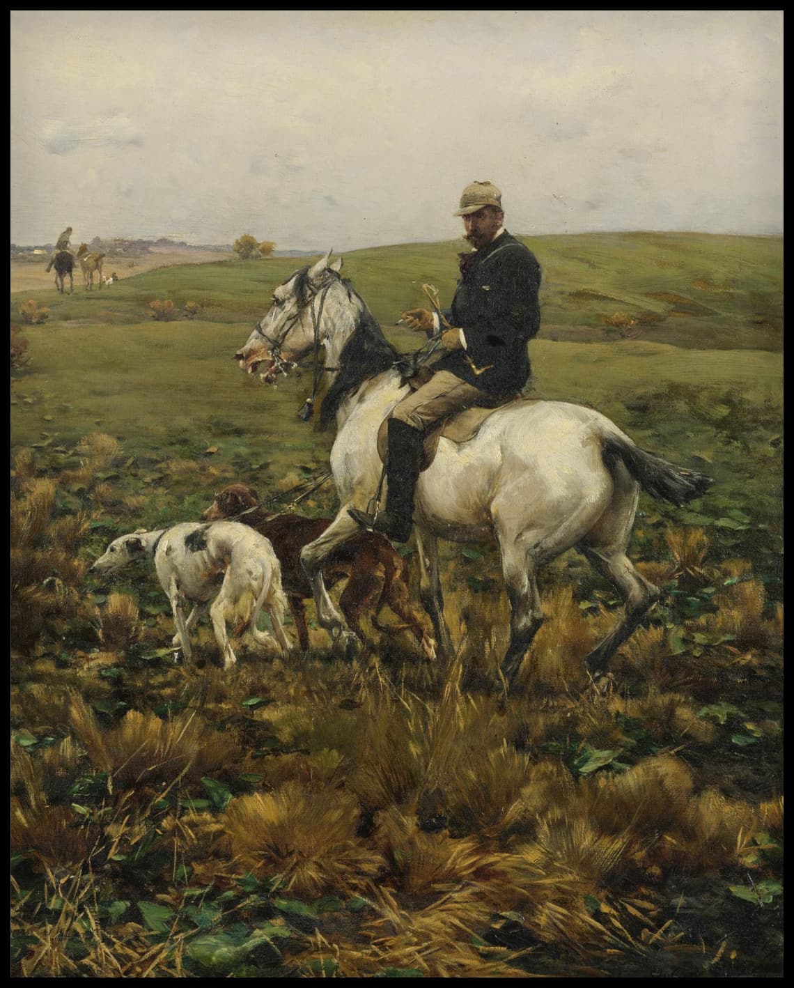 Jäger mit Hunden