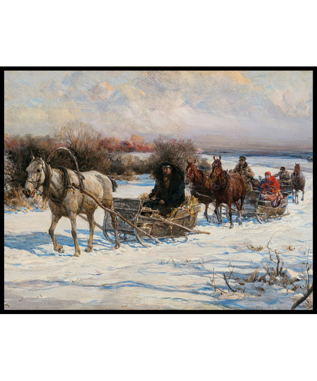 Schlittenfahrt mit Pferden