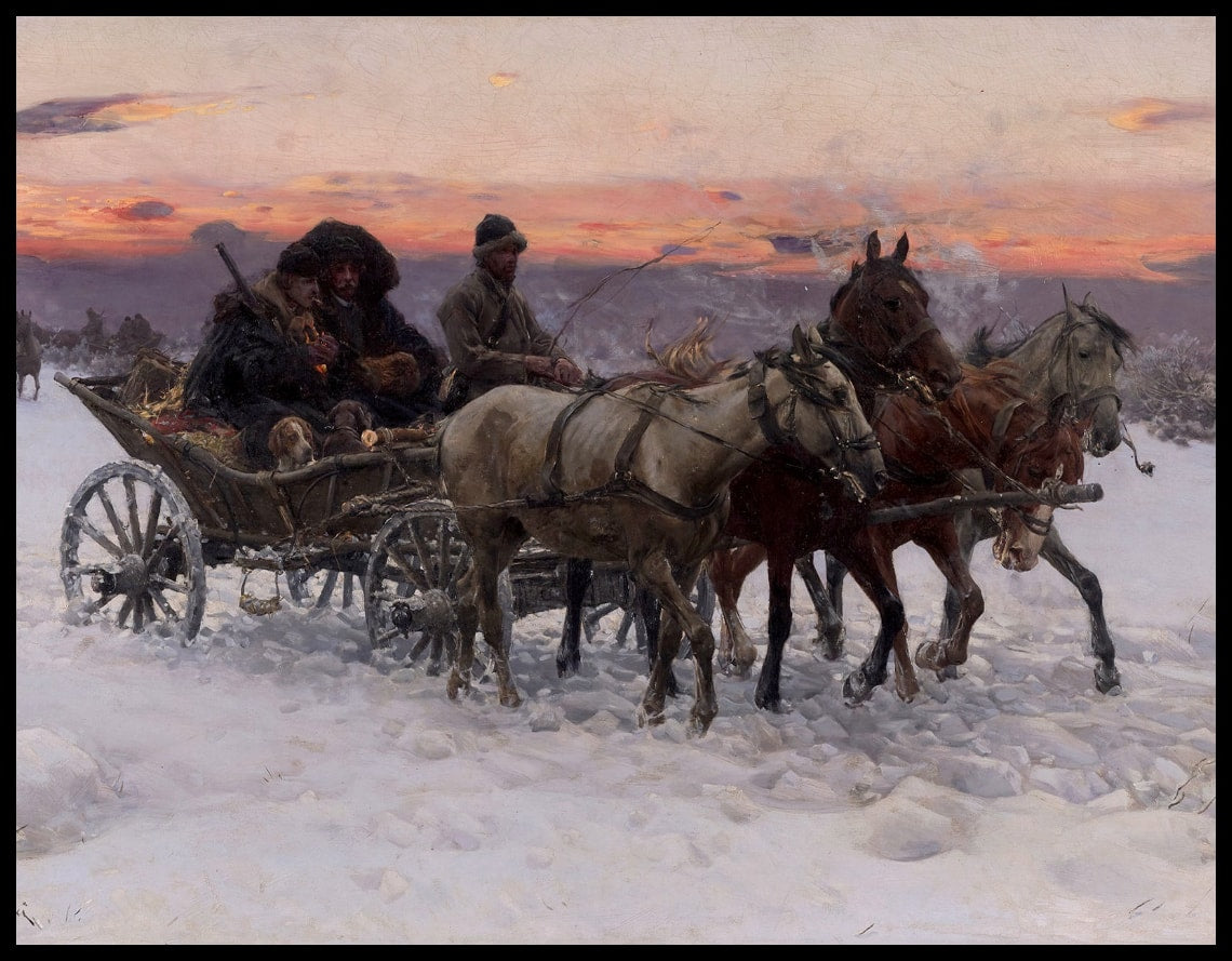 Abendreise im Schnee