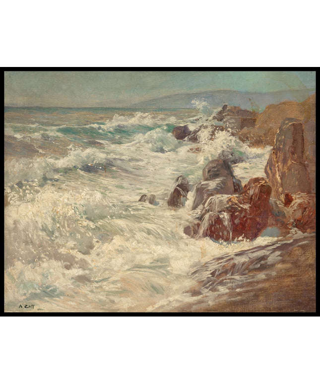 Brandung an der Küste von Nervi