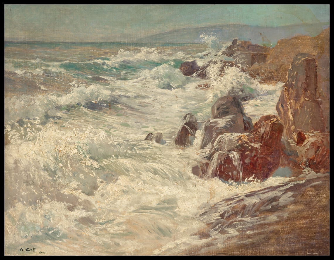 Brandung an der Küste von Nervi