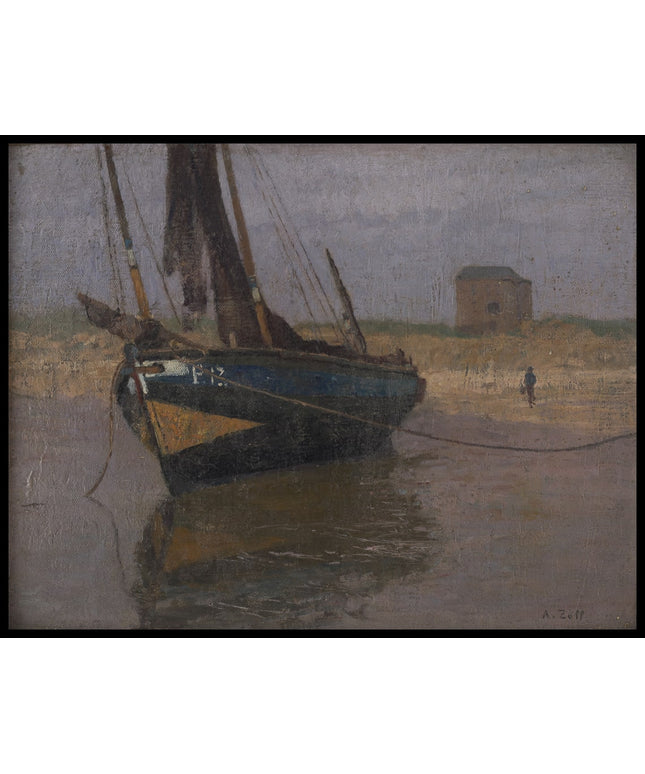 Fischerboot an der belgischen Küste