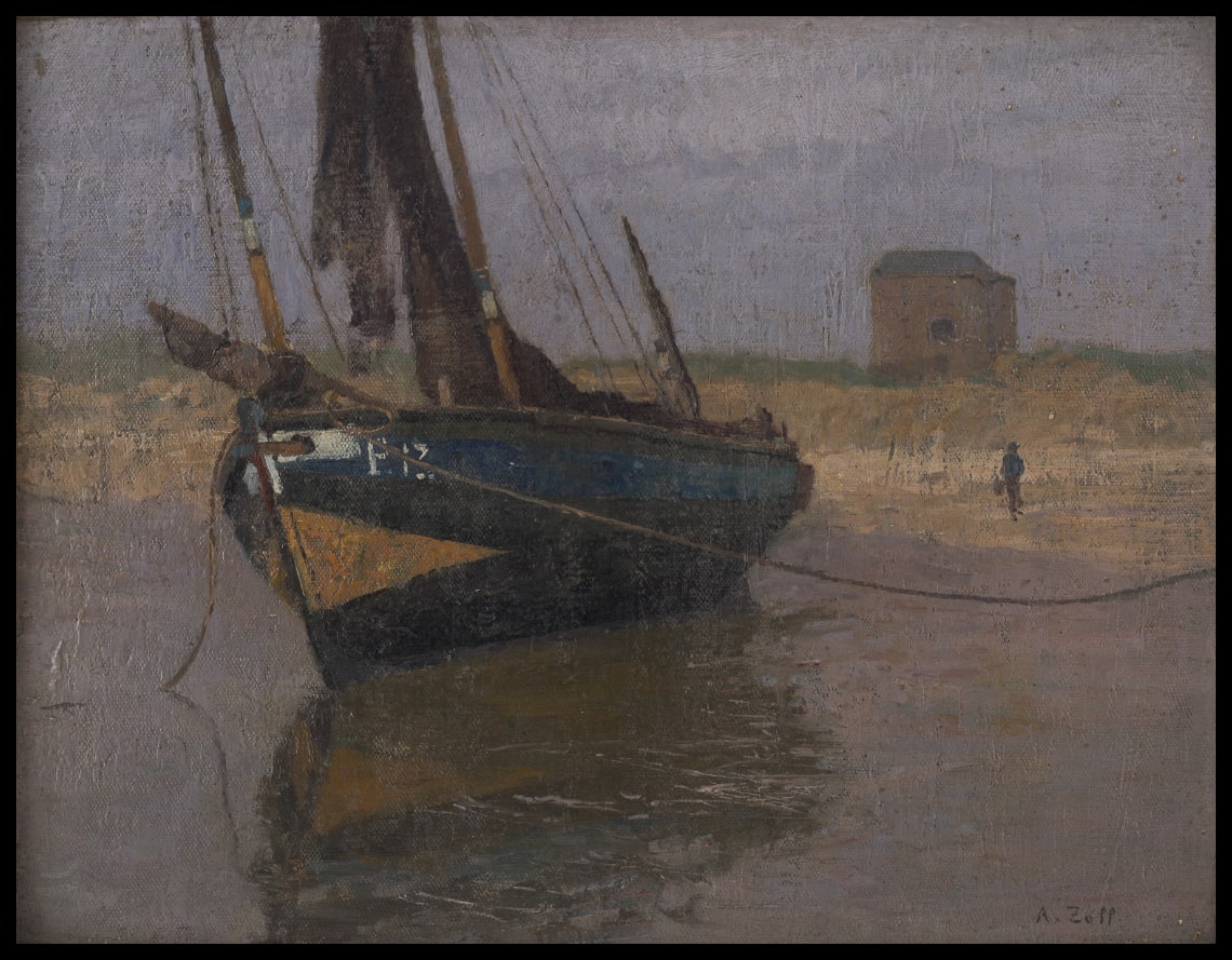 Fischerboot an der belgischen Küste