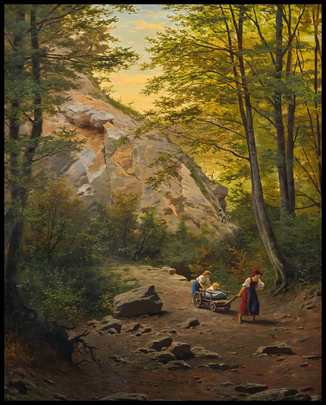 Kinder am Waldweg