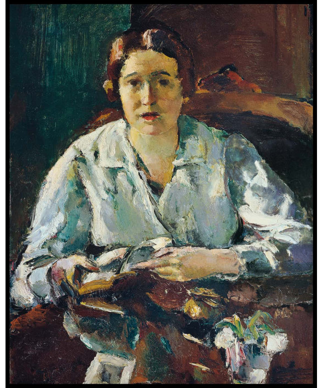 Dame in weißer Bluse