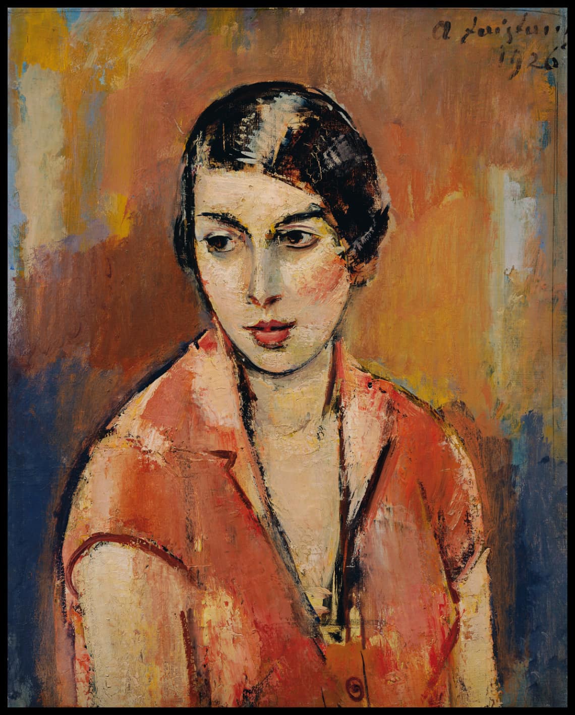 Young woman in a pink dress
