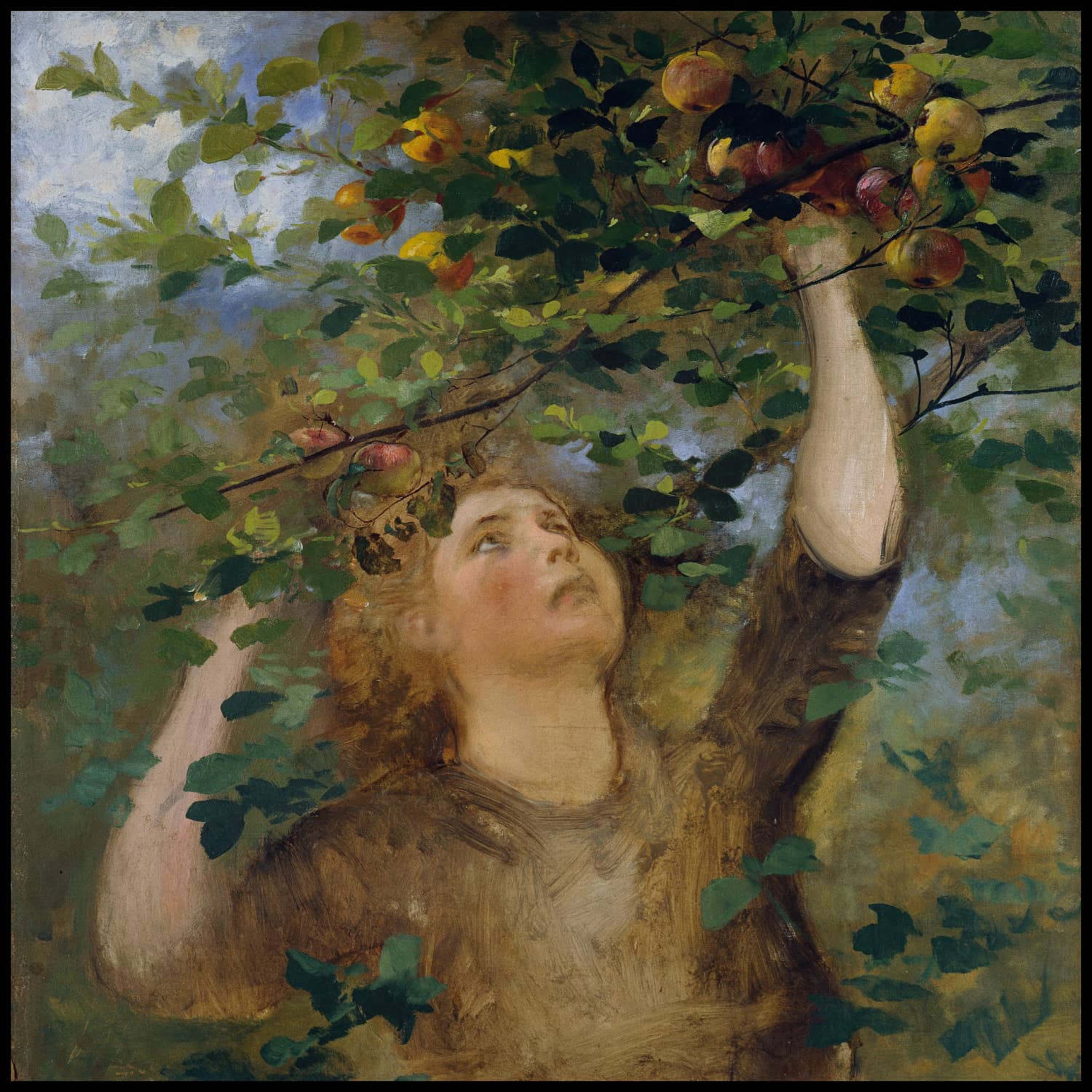 Apple picking girl