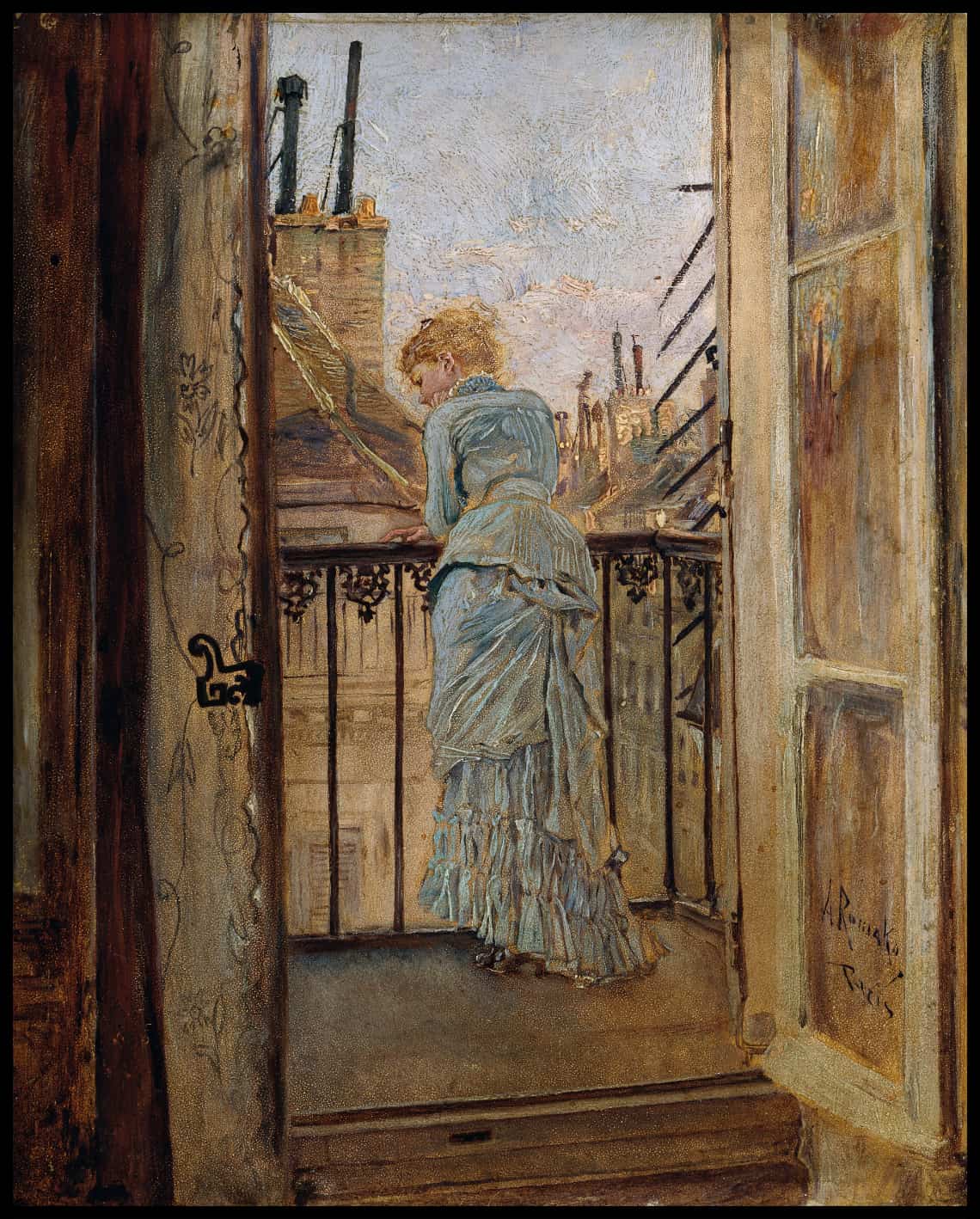 On the balcony