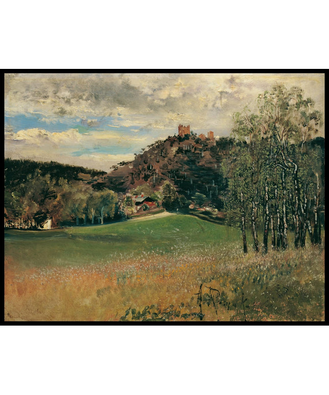 Die Meiereiwiese in der Vorderbrühl mit der Ruine Mödling