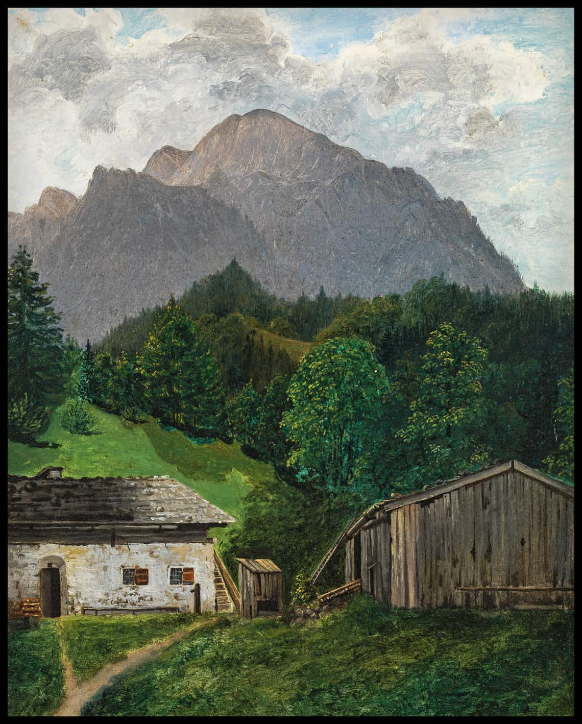 Alpine landscape with farm