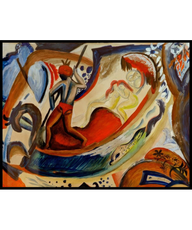 Nackte Mädchen in der Barke