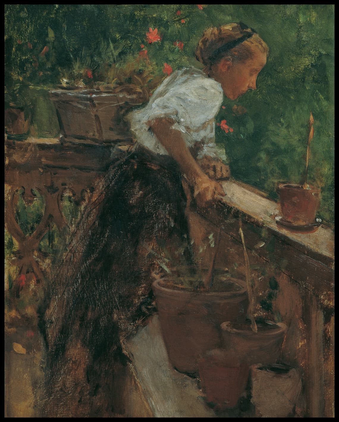 Peasant girl on the balcony