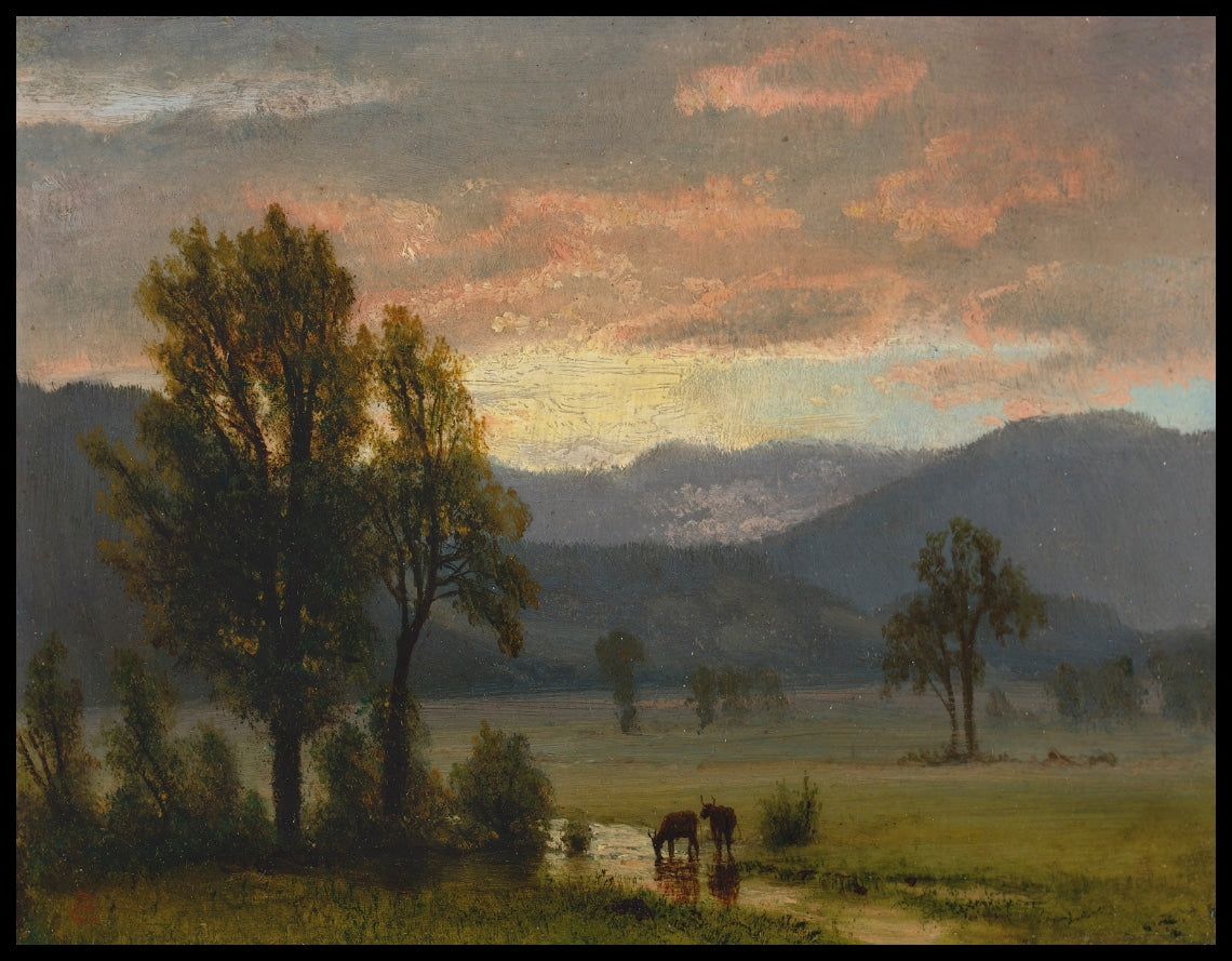 Paysage avec bétail