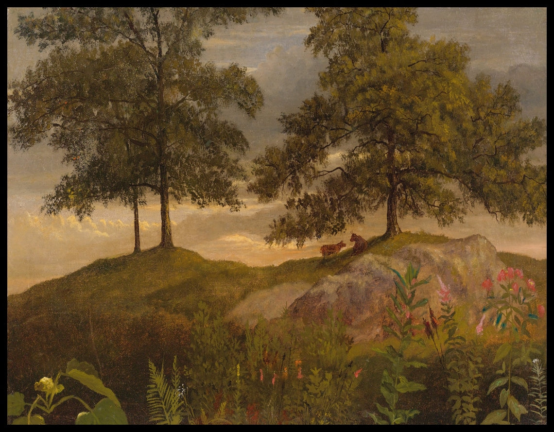 Paysage avec des vaches