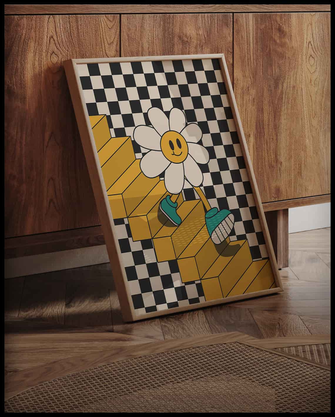 Poster rétro de fleurs