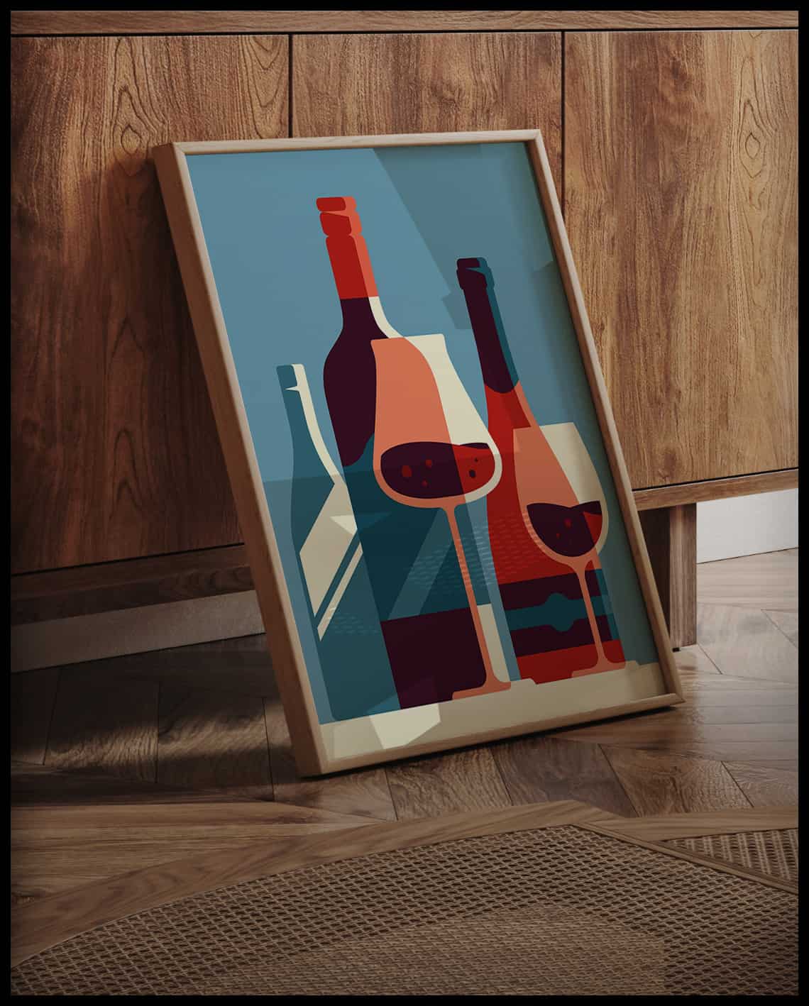 Wine Bottles Illustration Poster