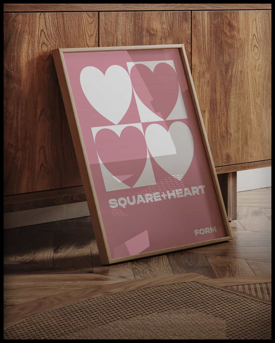 Poster Cœur carré