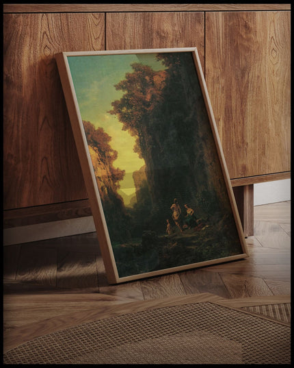 Badende Frauen in einer Schlucht