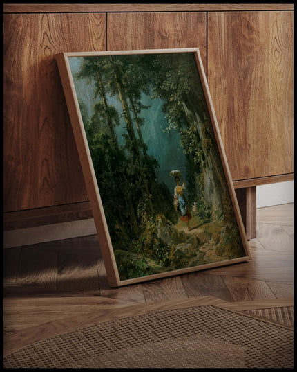 Mädchen mit Ziege im Gebirgstal