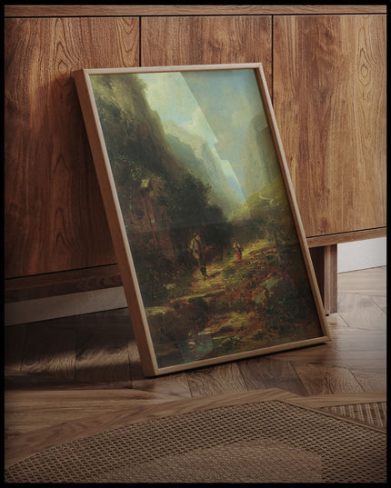 Sennerin und nachblickender Jäger