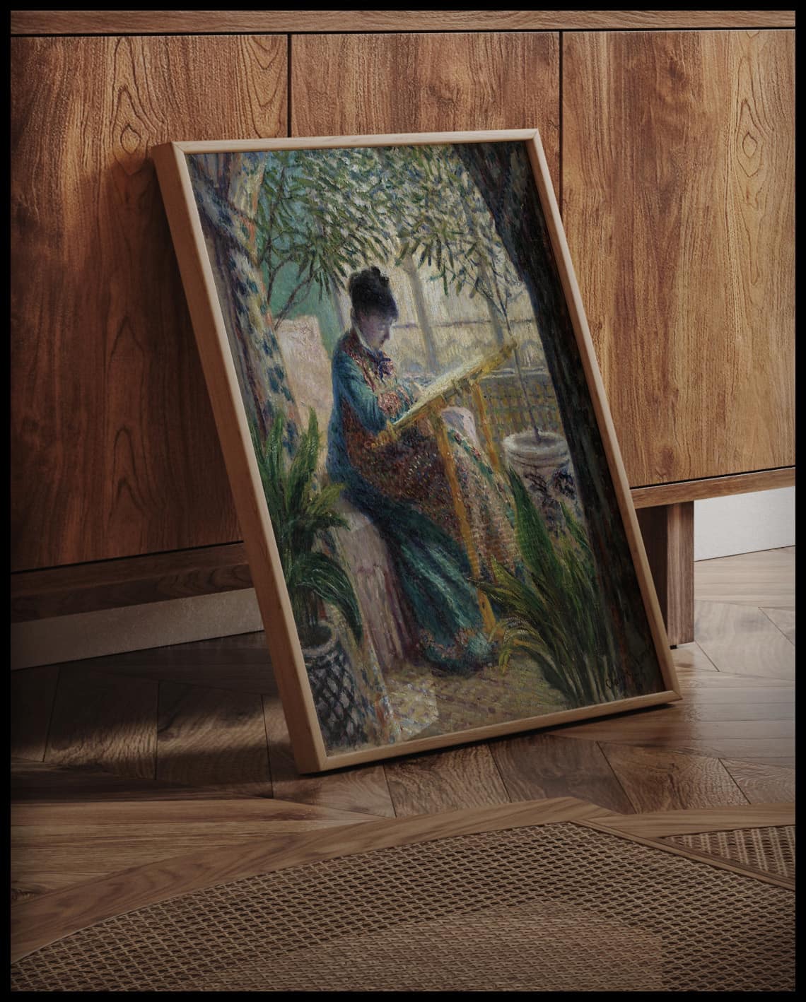 Madame Monet Embroidering