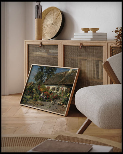 Ein Landgarten mit Hühnern