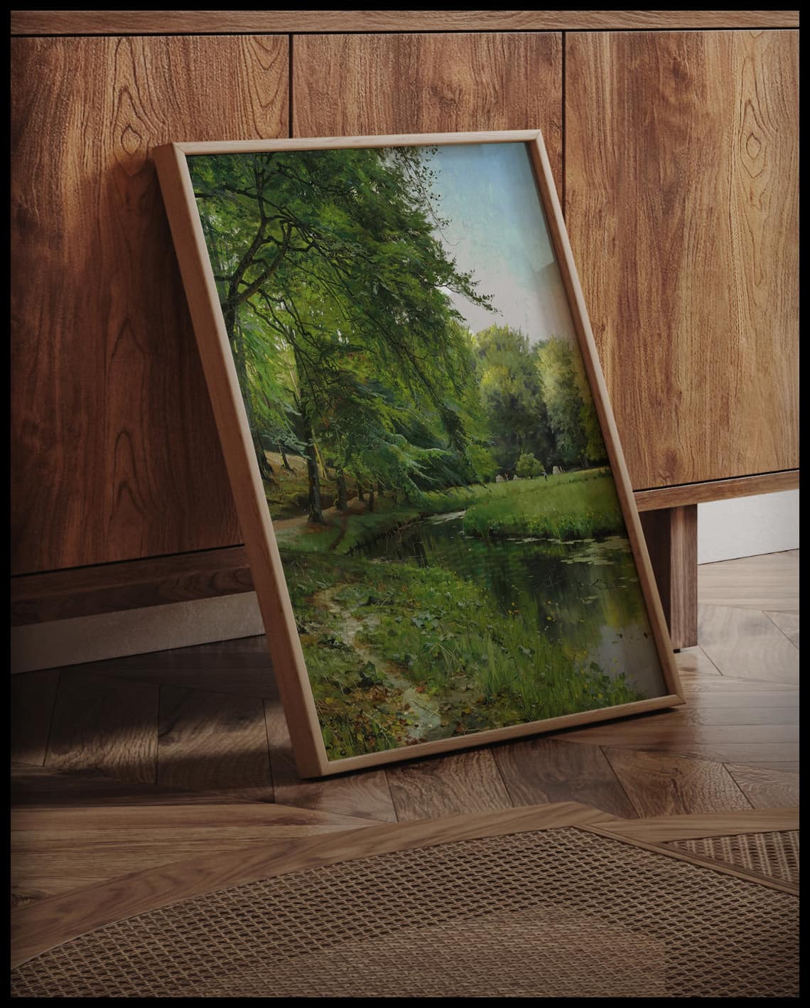 Forest clearing by the river