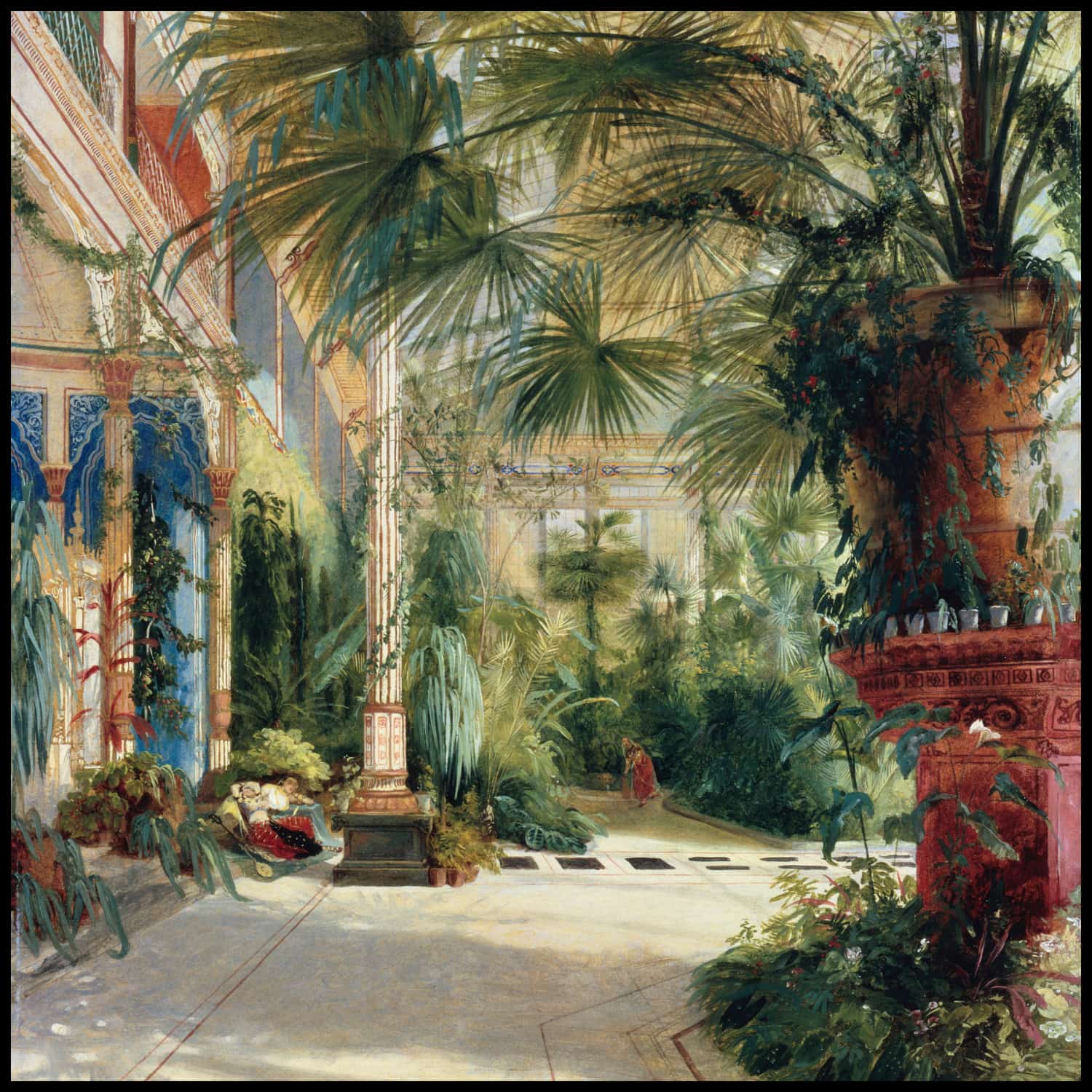 Das Innere des Palmenhauses auf der Pfaueninsel bei Potsdam