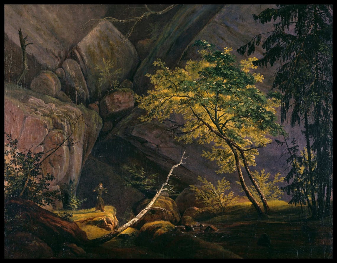 Felslandschaft mit Mönch