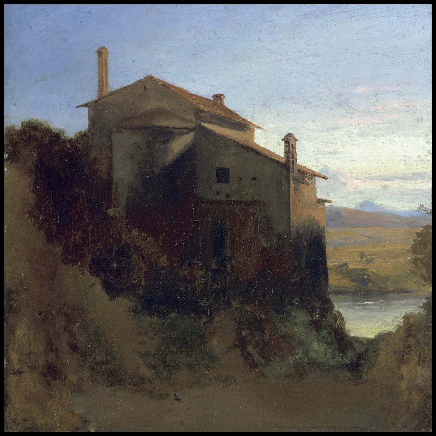 Italienisches Klostergebäude am Wasser
