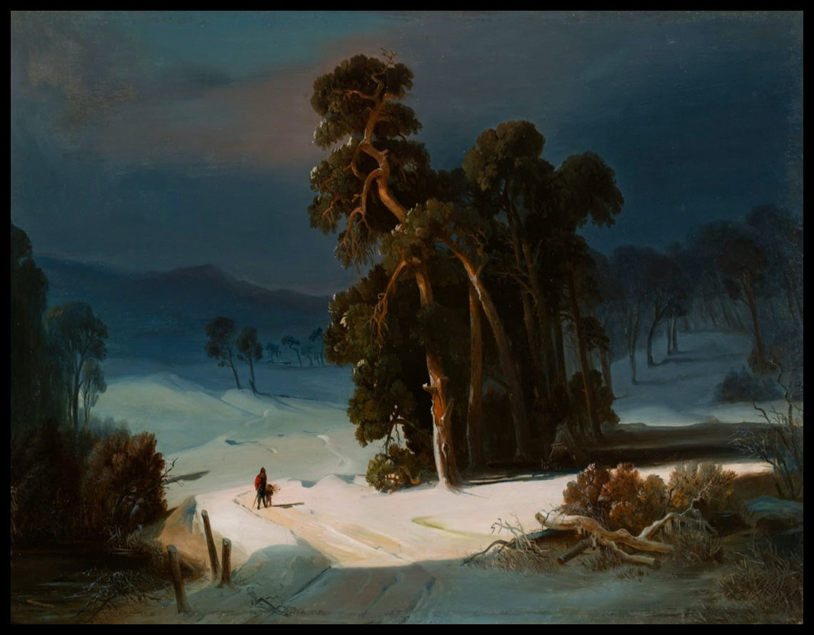Märkische Winterlandschaft mit Kieferngruppe