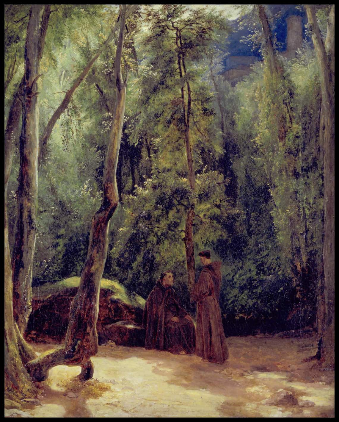 Zwei Mönche im Park von Terni