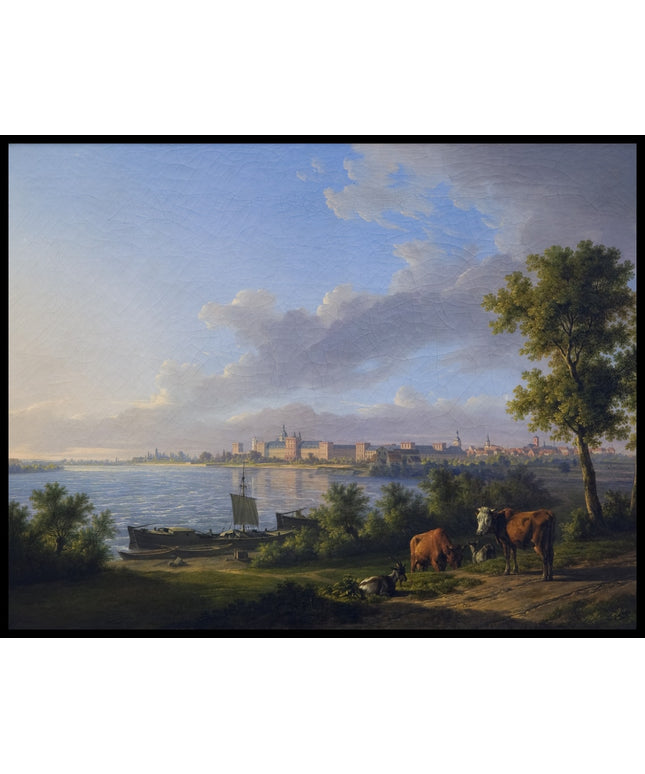 Ansicht von Mannheim Schloss und Rhein