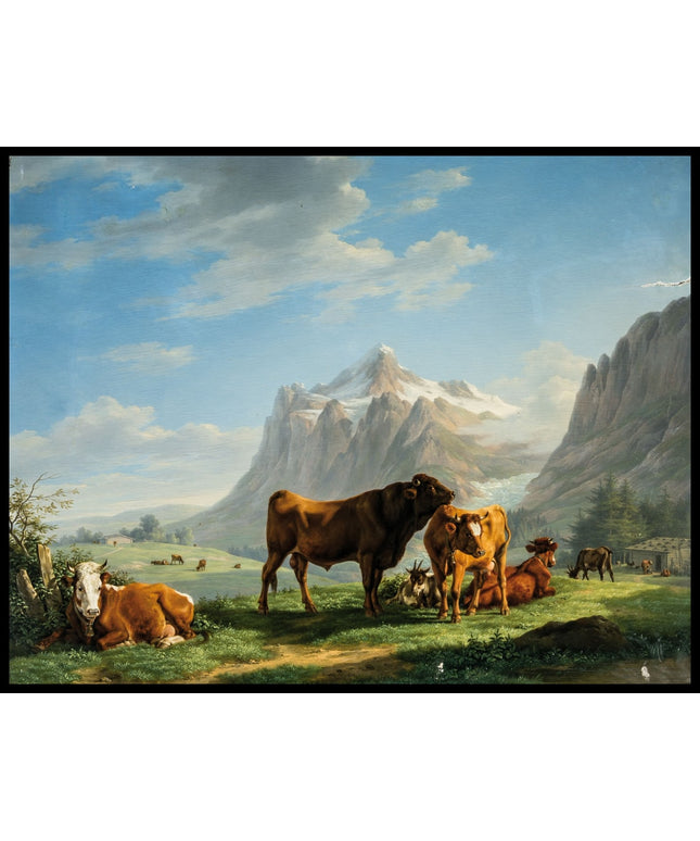 Berglandschaft mit weidenden Kühen