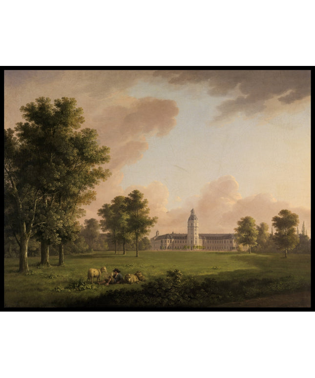 Blick auf das Karlsruher Schloss vom Schlossgarten aus