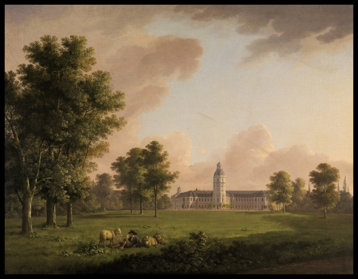 Blick auf das Karlsruher Schloss vom Schlossgarten aus