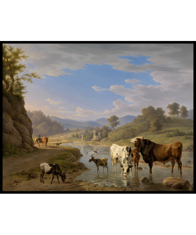 Blick auf Geroldsau bei Baden-Baden mit Tierstaffage