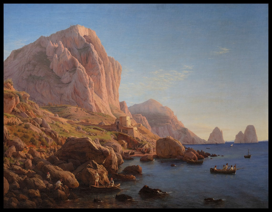 Une côte rocheuse, Capri. Après le lever du soleil