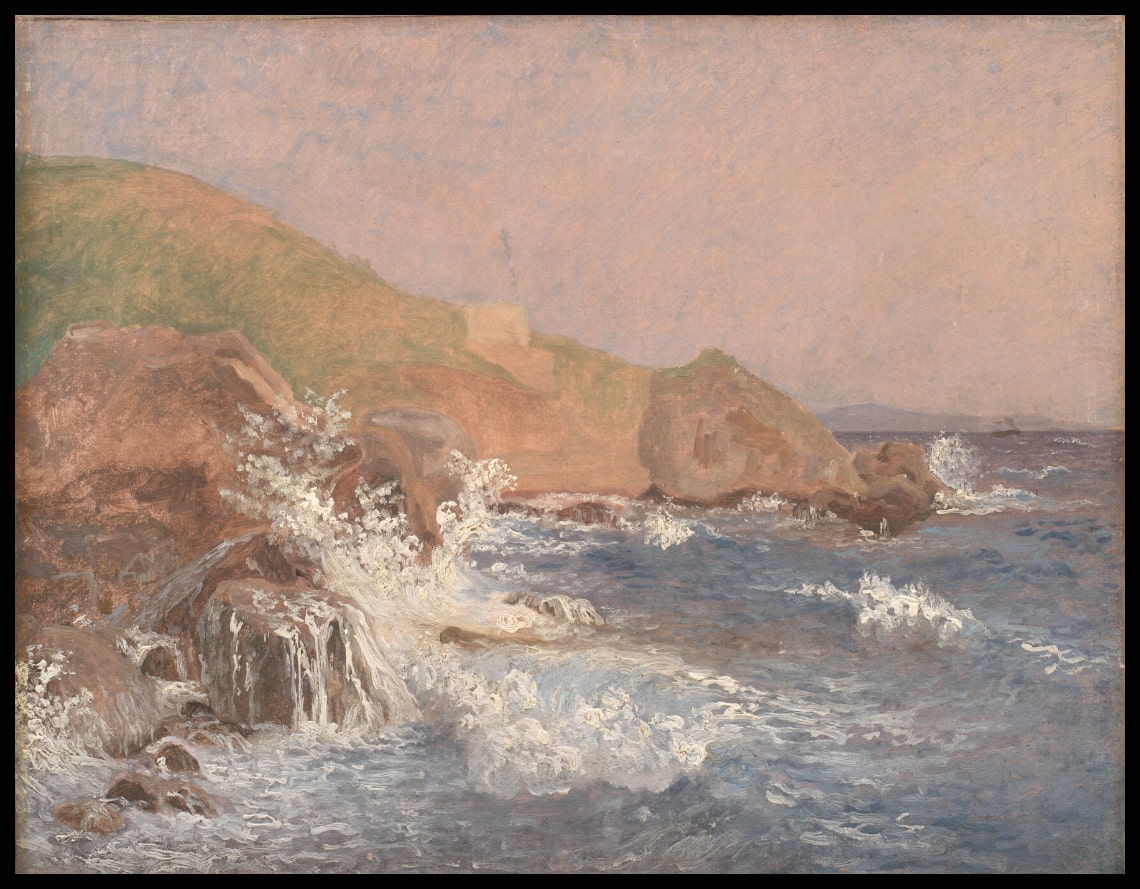 Mer agitée sur une côte rocheuse, Capri