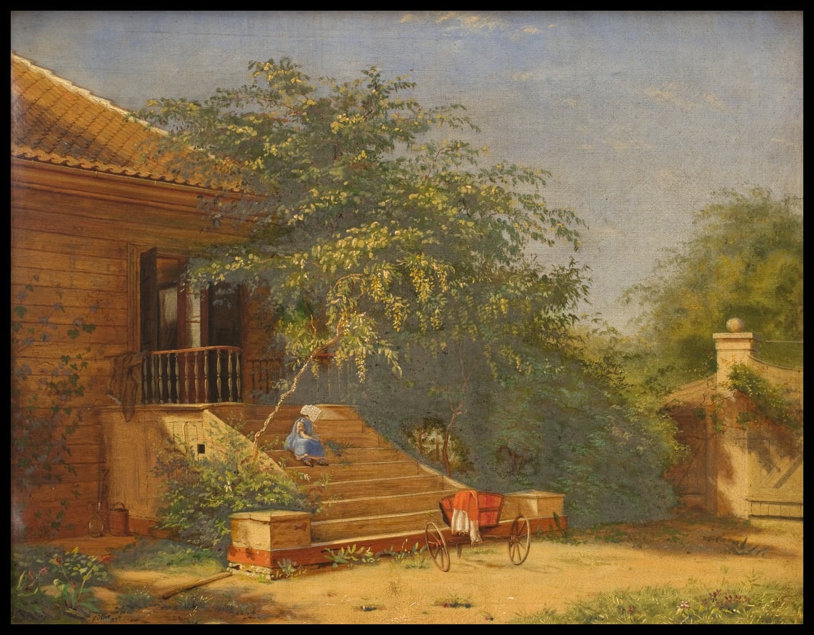 Les étapes du jardin menant à l'atelier du peintre Christen Købke à Blegdammen, Copenhague