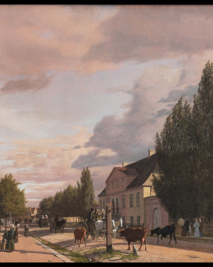 View of a Street in Østerbro outside Copenhagen. Morning Light