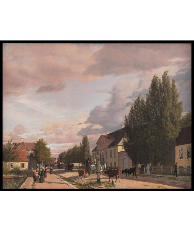 View of a Street in Østerbro outside Copenhagen. Morning Light