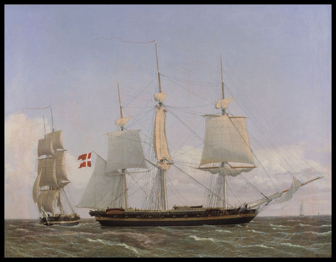 A Danish Corvette Laying to in order to Confer with a Danish Brig