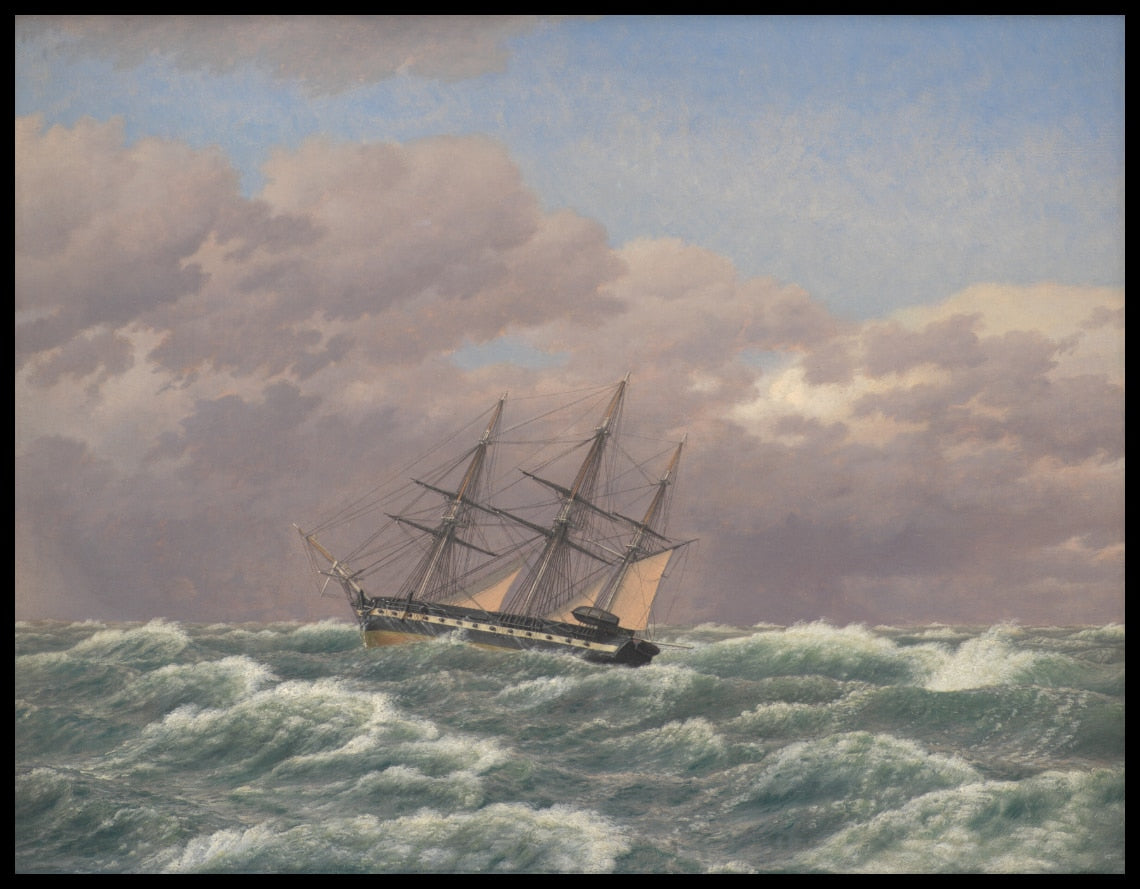 The Corvette Galathea in a Storm in the North Sea