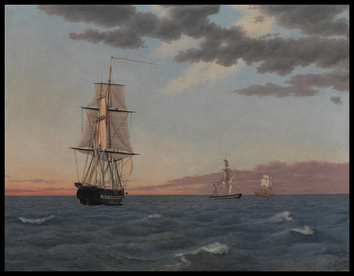 The Corvette Galathea Lying to in order to Send Help to the Brig St. Jean
